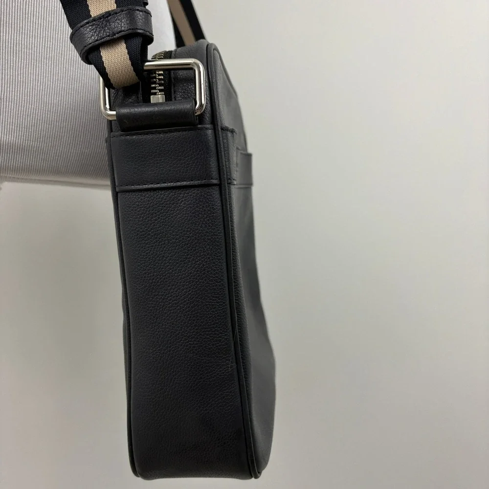 Coach Charles Flight Crossbody Messenger Bag Men's Midnight Leather